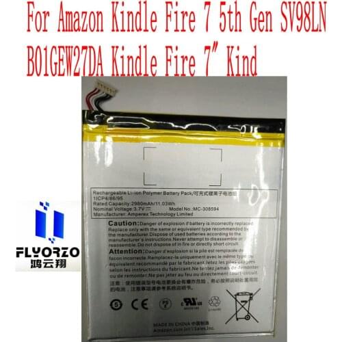 New High Quality 2980mAh MC-308594 Battery For Amazon Kindle Fire 75th Gen SV98LN B01GEW27DA Kindle Fire 7" Kind Mobile Phone