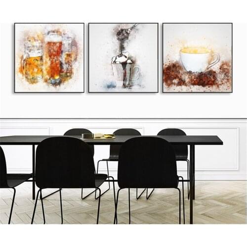 Watercolor Colorful Drinks Watercolor Painting Poster Canvas Print Painting Wall Art Living Room Home Decoration