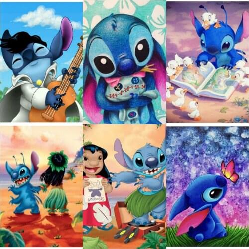 5D Diamond Painting Disney Stitch Cross Stitch Kit Square/Round Diamond Embroidery Cross Stitch Kits Animal Mosaic Decor Gift