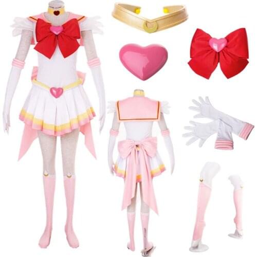 Anime cosplay Sailor stars Small Lady Chibi Usa Chibiusa Pink dress Costumes Cosplay Halloween