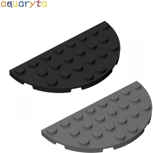Aquaryta 10pcs Plate Round Corner 4x8 Building Blocks Part Compatible 22888 DIY Creative Educational Toy for Teens or Adult
