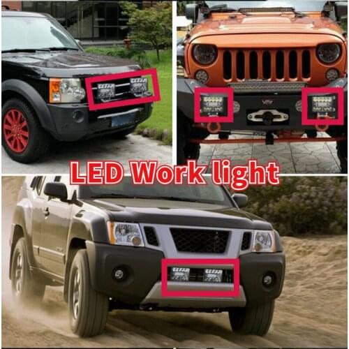 1PCS 3Inch 24V 12V 54W Wrok Lights led bar LED lightbar 18SMD Car Led Headlights Lighting flood work bar for Truck Tractor SUVs