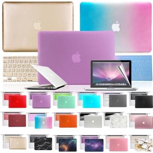 Laptop Case for Apple MacBook Air 13 (A1369 A1466)/PRO 15 (A1286) 11 12 13 15 Inch + Keyboard Cover + Laptop Screen Protector