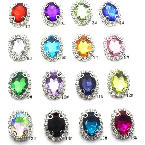 10pcs20*25mm oval rhinestone decorative buckle diamond buckle handmade material packaging ribbon jewelry buckle accessories