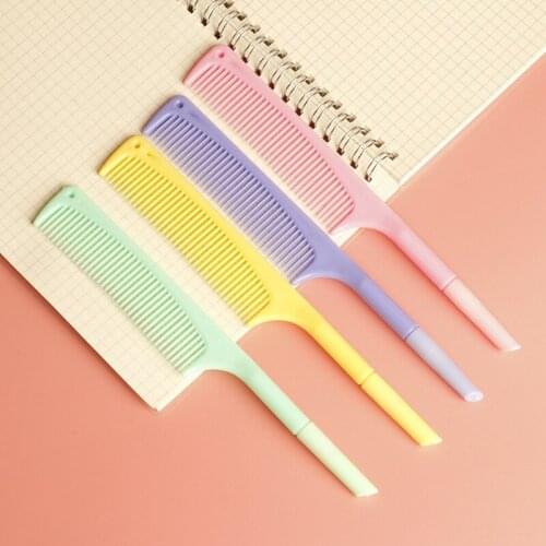 36 pcs/lot Creative Comb Gel Pen Cute 0.5 mm black Ink Signature Pens Promotional Gift Stationery Office School Supplies