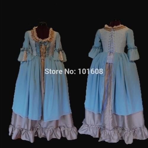 Tailored!Royal Blue Court Rococo Colonial Duchess Princess Civil war 18th Rococo Marie Antoinette DRESS Victorian dresses HL-398