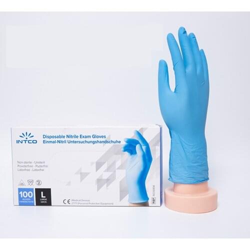 Intco Ansell Ammex Disposable Nitrile Gloves Blue Gloves Machine Kitchen Protection Latex Free Protein Free Powder Free