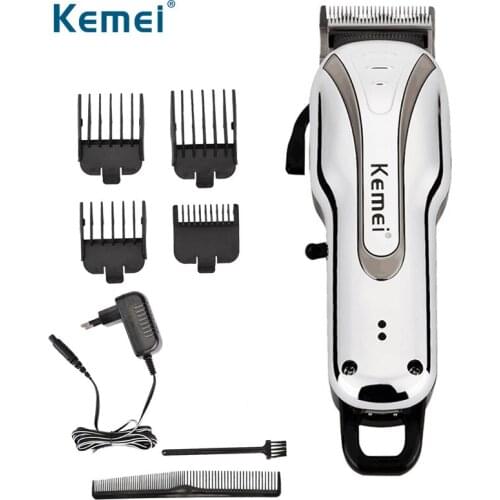 Kemei 100v-240V Salon Professional Hair Clipper Electric Hair Trimmer for Men Noise Reduction Rechargeable Hair Cutter