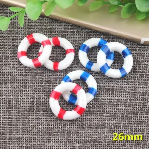 10pcs 26mm Mix Resin swimming ring charms lifeline accessories decoration DIY ornaments micro landscape creative gifts wholesale