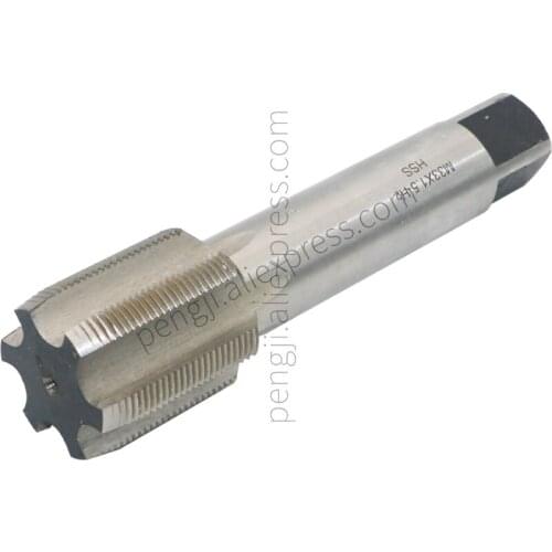 Machine Tap M33 x 1.5 mm Pitch Thread Pitch 6 Flutes, High Speed Steel Thread Forming Pointed Tap, HSS Metric Screw Plug Tap
