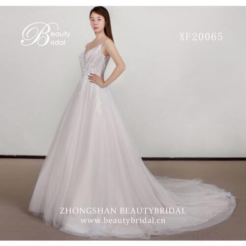 Beautybridal 100% Real Photos Luxury Wedding Dresses Royal Train Lace Appliques Cap Sleeve Wedding Dress Vestido XF20065