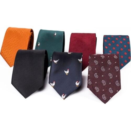 Fashion Mens Tie 7cm Casual Skinny Paisley Floral Neck Ties Suit Business Wedding Jacquard Weave Slim Necktie