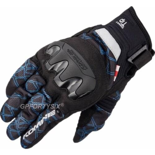 Komine Motorcycle Gloves Carbon Fiber Protect Shell Outdoor Sports Gloves Summer Mesh Breathable Motocross Gloves Touch Screen