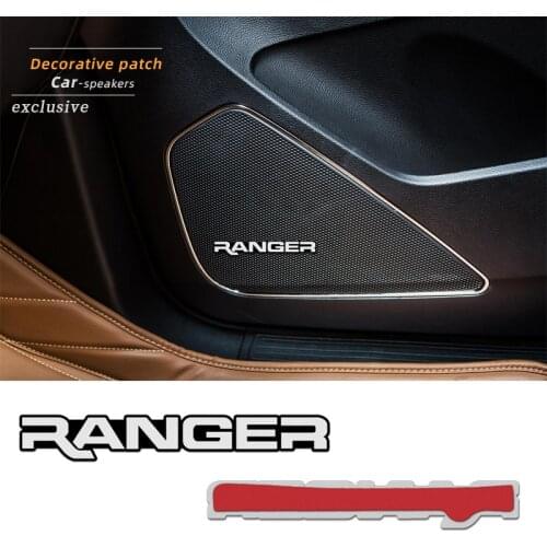 4pcs 3D aluminum speaker stereo speaker badge emblem Sticker for Ford Ranger T6 2008 2017 2018 Accessories Car Styling