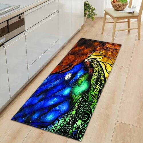 Nordic Kitchen Mat Entrance Doormat Home Geometric Floor Mat Bedroom Decoration Hallway Long Strip Bathroom Rug Carpet Anti-Slip