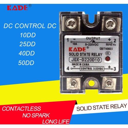 Jgx-10 DD / 25DD / 40DD/50DD DC controlled DC SSR single phase solid state relay with plastic dust cover