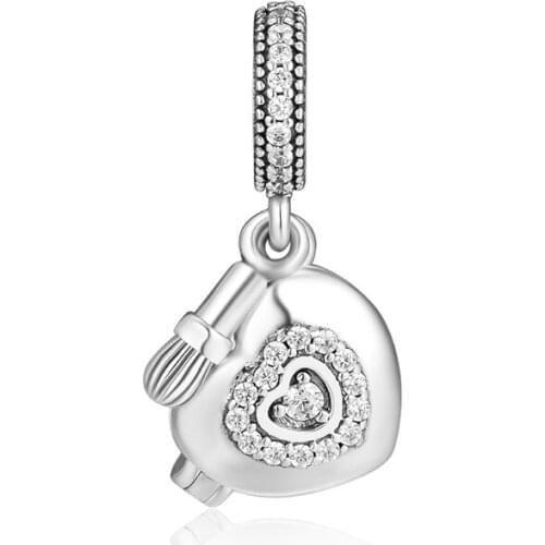 Fits for Pandora Charms Bracelets My Beautiful Powder Box Beads 100% 925 Sterling-Silver-Jewelry Free Shipping