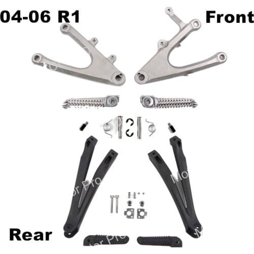 Footrests For Yamaha YZF R1 2004 2005 2006 Front Rear Foot Pegs Pedal Brackets Motorcycle Replacement Accessories Black YZF-R1