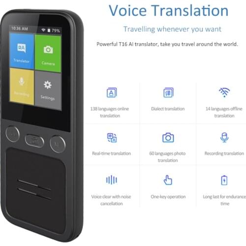 Boeleo W1 2.8 inch AI Voice Photo Smart Translator 2.4G WiFi 1GB+8GB 77 Languages Real-Time Recording Translation for Business