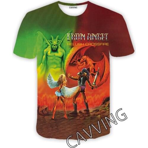 CAVVING 3D Printed Iron Angel Band Casual T-shirts Hip Hop T Shirts Harajuku Styles Tops Clothing for Men/women