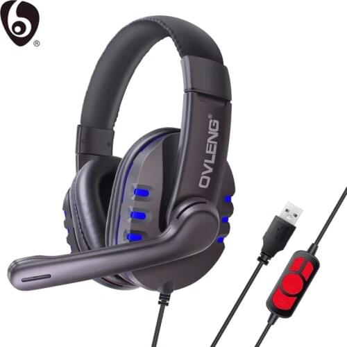 OVLENG Q7 Wired Gaming Headset E-Sports with Microphone Stereo Surrounded HiFi Headphone for PC Laptop Computer USB PS4 Gamer