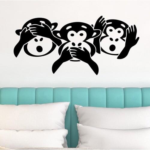 Beauty monkey Removable Art Vinyl Wall Stickers For Babys Rooms Waterproof Wall Art Decal