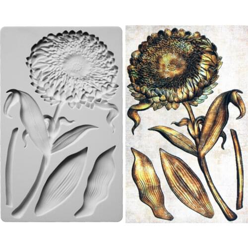 Sunflower Flora Silicone Mold Fondant Mould Cake Decorating Tools Chocolate Gumpaste Molds, Sugarcraft, Kitchen Gadget