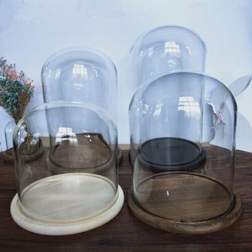 20*40cm Different Base Big Size Glass Dome Vase Home Decoration Creative Cover DIY Friend Favor Gift Wedding Prop