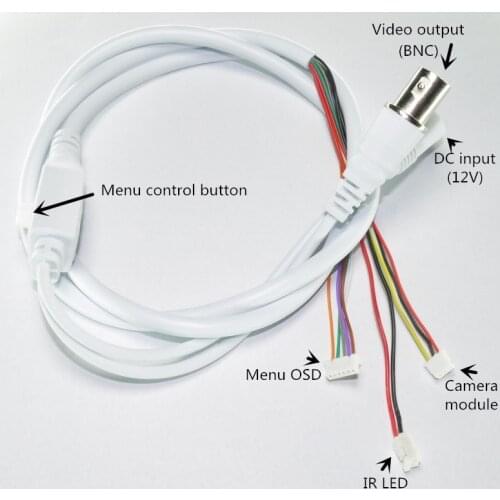 CCTV Camera Video Cable With OSD Menu Button For CCTV Camera