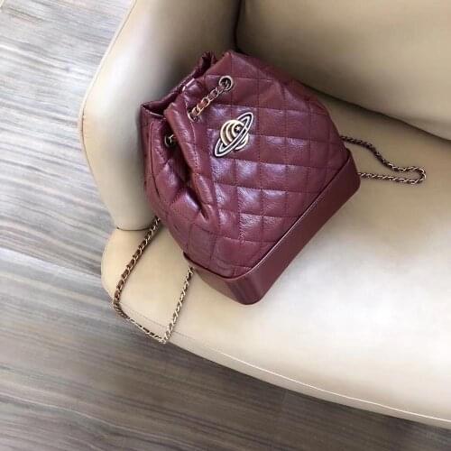 Gold And Silver Chain Vintage Backpack 2020 fashion Diamond Lattice Vagabond backpack Practical And Cute Lady bag