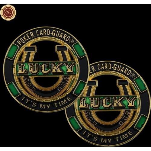 WR 24k 999.9 Gold Plated Metal Coin Creative Casino Poker Coins Metal Crafts Unique Gifts Lucky Commemorative Coins for Gifts