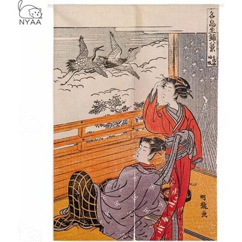 Japanese Ukiyo-e Door Curtain Kitchen Hanging Curtain Noren Japanese Curtain Entrance Feng Shui Door Curtain