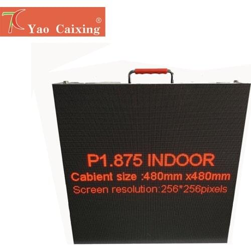 YCX aliexpress 256x256 pixels dot matrix P1.875 indoor high resolution aluminum cabinet display screen
