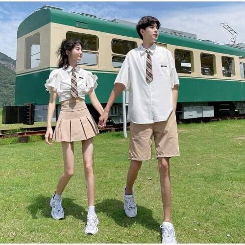 The couple waist high pleated skirt small temperament A word fishtail skirt couples clothes couples clothing