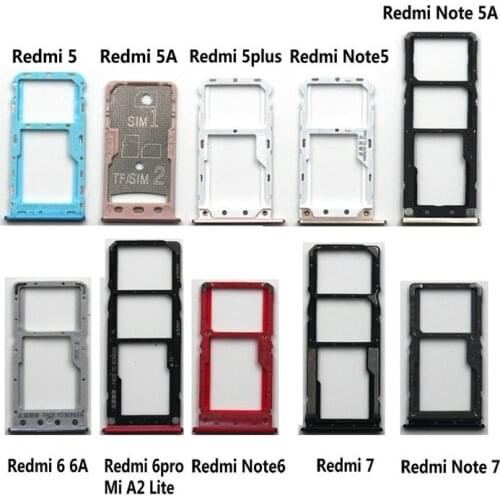 1pcs New Sim Card Slot Tray Holder Adapter Parts For Xiaomi Redmi 5 5A 5plus 6 6A 6pro Mi A2Lite