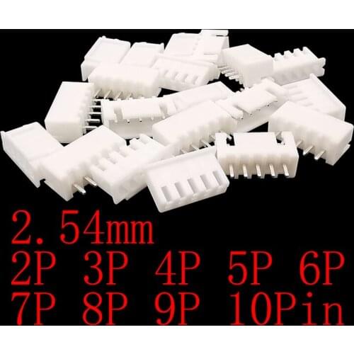 100Pairs XH2.54 Pitch 2.54mm Male Female Housing 2P 3P 4P 5P 6P 7P 8P 9P 10Pin Plastic Shell Plug Jack Terminal Wire Connector