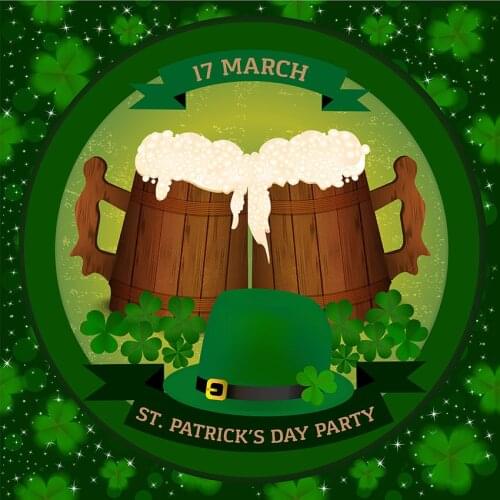 17 March photography backgrounds vinyl clover St. Patricks Day background backdrop for photo studio props fotografia lv-1328