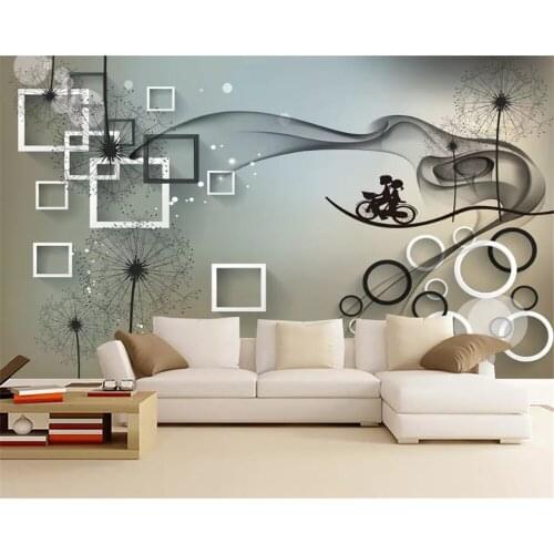 Beibehang custom three-dimensional Papel de parede wallpaper Nordic minimalist butterfly dandelion background wall decoration