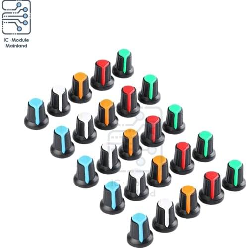 5PCS/Lot 17x16mm 6mm Diameter Shaft WH148 Rotary Potentiometer Knob for Guitar Volume Potentiometer Plastic Cap