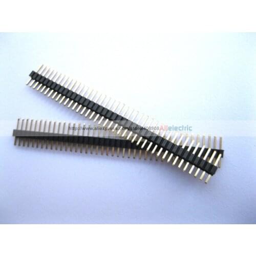 50 Pcs 2.54mm Breakable Pin Header 1x40 40pin Male Single Row Strip Gold Plated