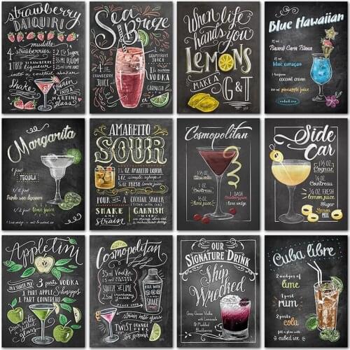 5D Diamond painting Blackboard text art bar decor menu Full Square Diamond embroidery Cross stitch Full Round Diamond mosaic