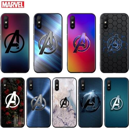 Silicone Cover Marvel Avengers Logo Marble For Xiaomi Redmi K40 K30i K30T K30S K20 10X GO S2 Y2 Pro Ultra Black Phone Case