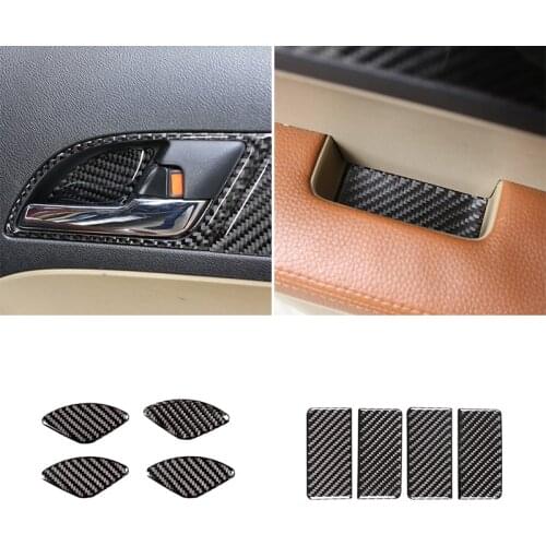 For Honda CRV 2007 2008 2009 2010 2011 Car Carbon Fiber Interior Door Panel Door Handle Bowl Frame Cover Protective Trim