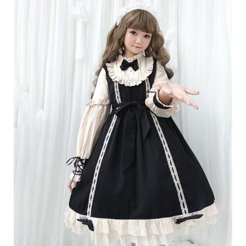 Palace princess tea party sweet lolita dress vintage lace bowknot fake two pieces victorian dress kawaii girl gothic lolita op
