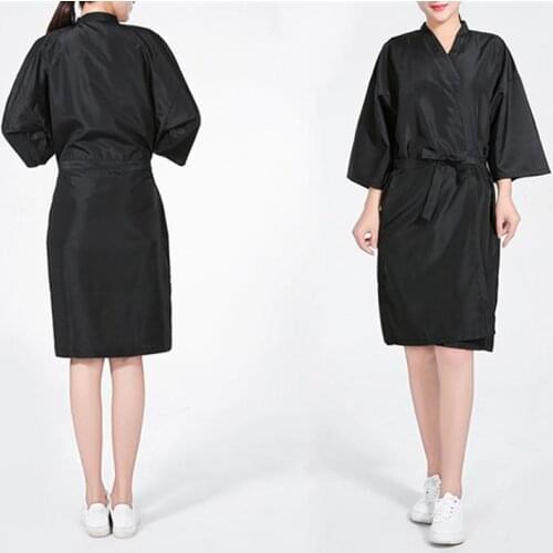 Beauty Salon Guest Robe Cloth Slim Beauty Hot Dyeing Clothing Art Hair Products Spa Salon Smocks for Clients Hair Cape Black