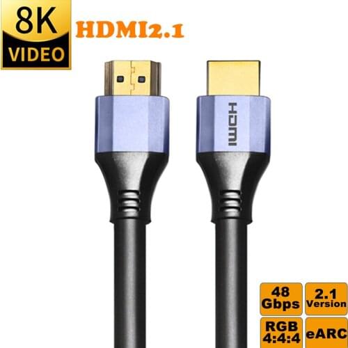 HDMI2.1 8K Cable 60Hz 4K 120Hz 48G High-Speed Transmission Double Shield For HDTV Projector Computer HDR RGB 4:4:4 HDMI Cord