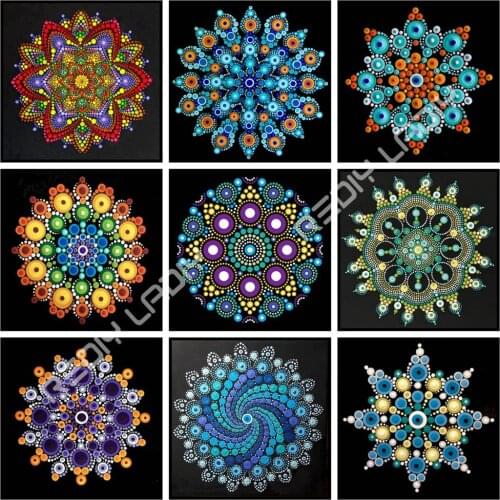 5D DIY Diamond Painting Ethnical Mandala Full Square/Round Diamond Embroidery Picture of Rhinestones Mosaic Crafts Home Decor