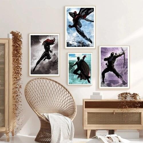 Marvel Avengers Canvas Painting Classic Superhero Comic Wall Art Poster Picture Living Room Bedroom Decoration Mural Cuadros