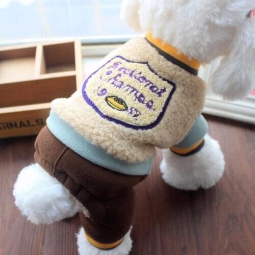 Overalls for Dogs Winter thickened Clothes bear Dot Coat four-legged Thicken Winter Warm Clothes for Small Dogs