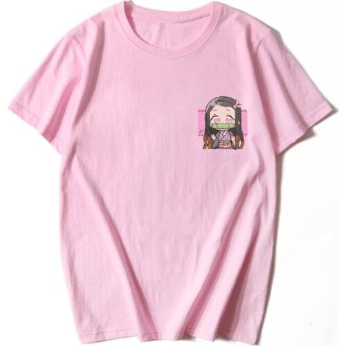 Summer Cartoon Anime Demon Slayer T Shirt Custom logo T-Shirt Women Men Harajuku Short Sleeve Kamado Nezuko Tops Dropshipping